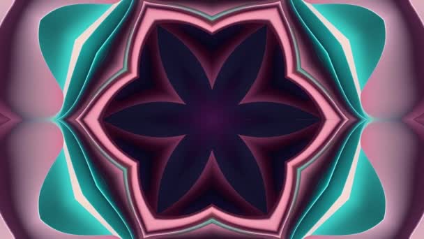 Bunga Fraktal Abstrak Latar Belakang Kaleidoskop Abstrak Bunga Ornamen Mandala — Stok Video