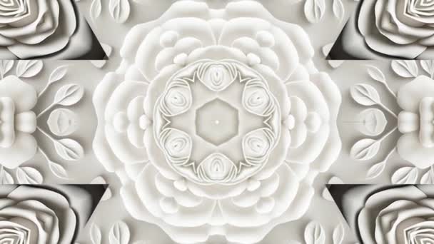 Abstrakcyjny Kwiat Fraktalny Abstrakcyjny Tło Kalejdoskop Mandala Ozdoba Kwiat — Wideo stockowe