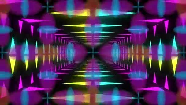 Loop Astratto Ipnotizzante Neon Con Flusso Continuo — Video Stock