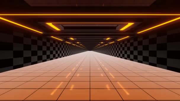 Loop Neon Hypnotischer Tunnel Abstrakter Hintergrund Videolinien Muster Bildschirmschoner — Stockvideo