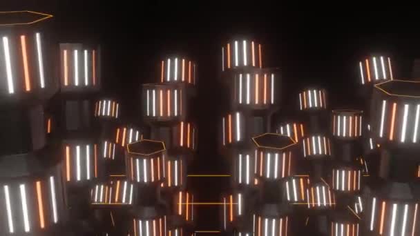 Loop Neon Hypnoticトンネル抽象的な背景ビデオラインパターン4Kスクリーンセーバー — ストック動画