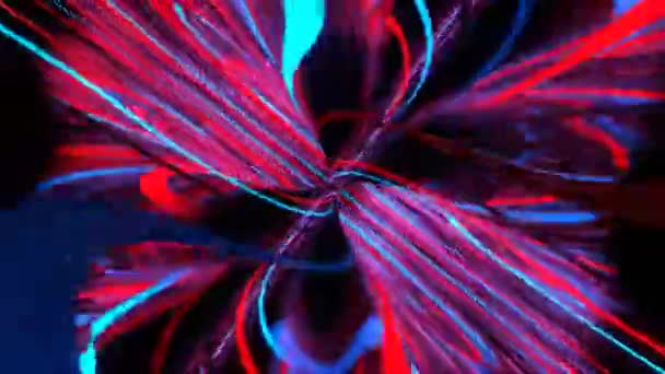 Loop Neon Hypnotický Tunel Abstraktní Pozadí Video Řádky Vzor Šetřič — Stock video