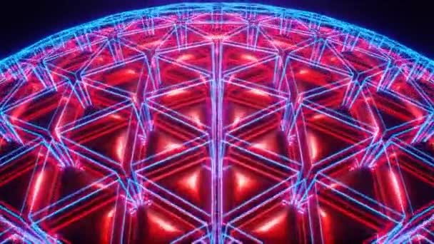Loop Neon Tunnel Hypnotique Résumé Arrière Plan Lignes Vidéo Modèle — Video
