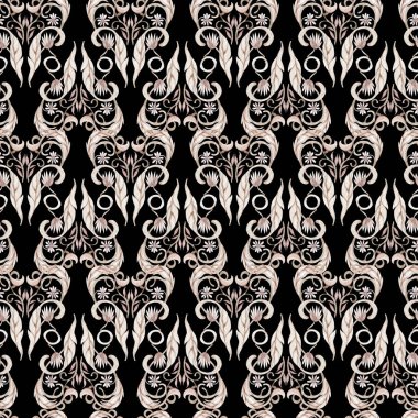 Watercolor  vintage abstract  floral seamless pattern texture. Arab tiles. Illustration