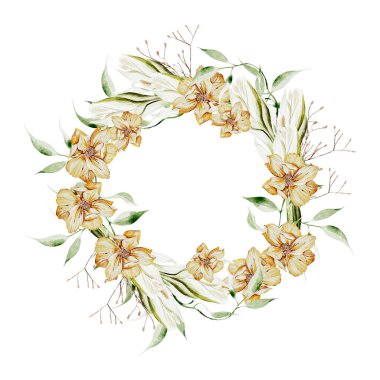 Suluboya yaban akıntısı çelengi ve vahşi fundalıklar. Görüntü