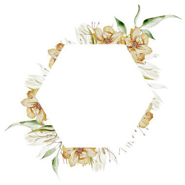 Suluboya yabani otlar ve düğün kartı bırakıyor. Görüntü