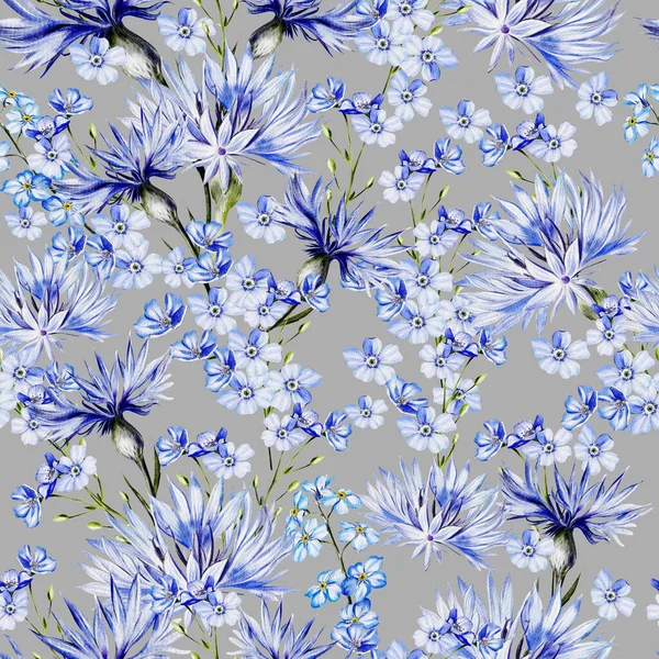 Dikensiz Suluboya Desenli Unutma Beni Çiçek Çiçeklerle Değil Görüntü — Stok fotoğraf