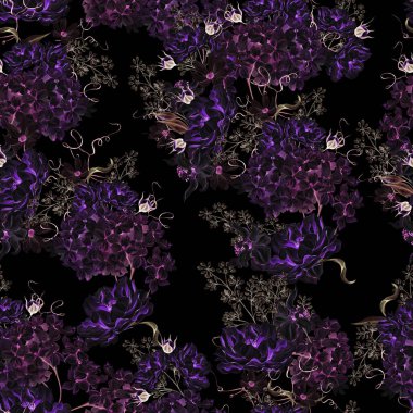 Bezelye çiçeği ve yapraklı suluboya deseni. Görüntü