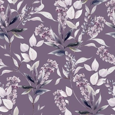 Yapraklı suluboya deseni. Görüntü