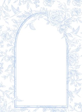 Çiçekler ve kuşların çizimsiz deseni. Görüntü