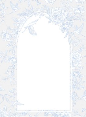 Çiçekler ve kuşların çizimsiz deseni. Görüntü