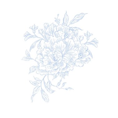 Çiçekler ve kuşların çizimsiz deseni. Görüntü