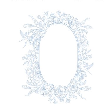 Çiçekler ve kuşların çizimsiz deseni. Görüntü