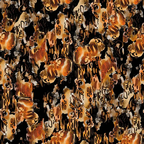 Leopar suluboya desenli, hayvan desenli, kusursuz desenli. Görüntü