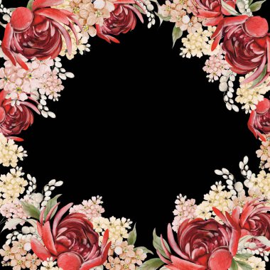 Yumuşak renklerde çiçekli Paskalya kartı. Suluboya vintage tarzı. Görüntü