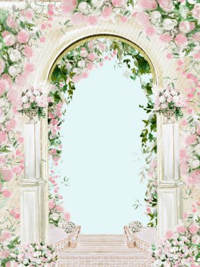 Suluboya düğün kartı