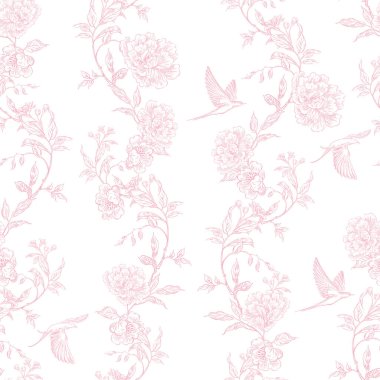 Çiçeklerle çizimsiz desen. Görüntü