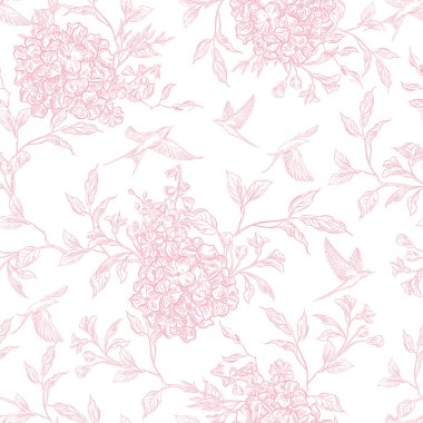 Çiçeklerle çizimsiz desen. Görüntü