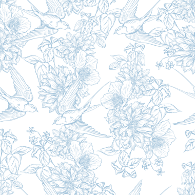 Çiçeklerle çizimsiz desen. Görüntü