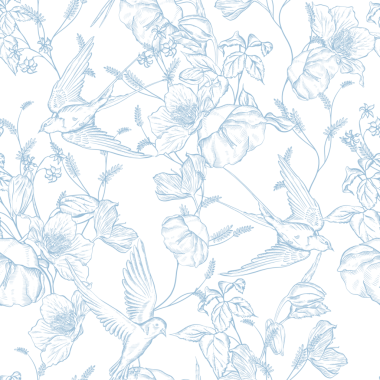 Çiçeklerle çizimsiz desen. Görüntü