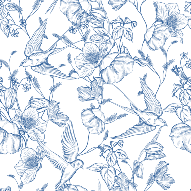 Çiçeklerle çizimsiz desen. Görüntü