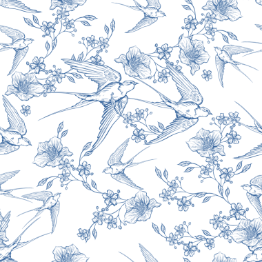 Çiçeklerle çizimsiz desen. Görüntü