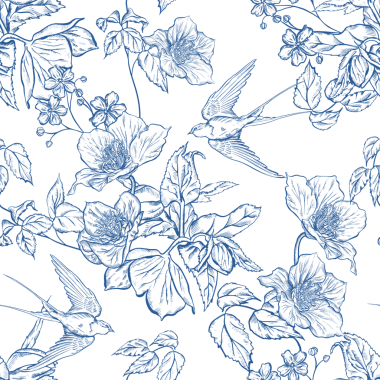 Çiçeklerle çizimsiz desen. Görüntü