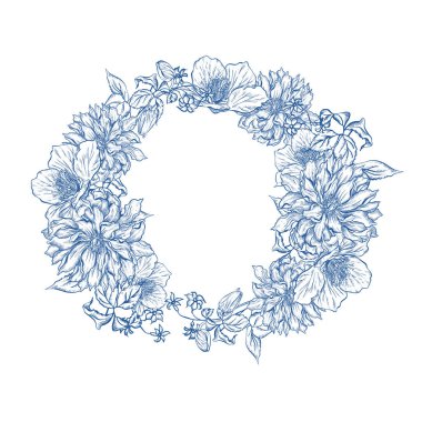 Çiçekli düğün çelengi. Görüntü