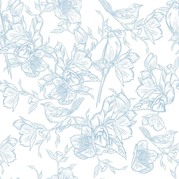 Çiçeklerle çizimsiz desen. Görüntü