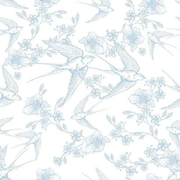 Çiçeklerle çizimsiz desen. Görüntü