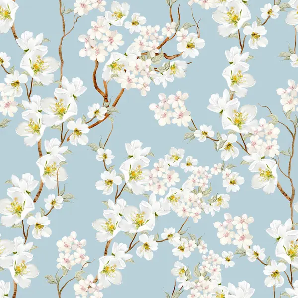 Kuşlar ve çiçeklerle bezenmiş çiçek desenli Chinoiserie. Görüntü