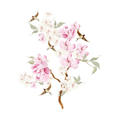Çiçekli Chinoiserie çiçeği. Görüntü