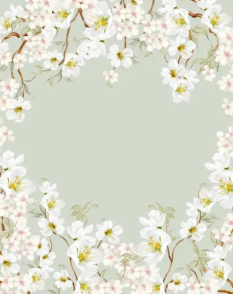 Çiçekli Chinoiserie düğün kartı, kuşlar ve çiçekler. Görüntü