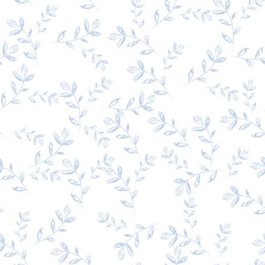 Klasik Toile de Jouy elementleri mavi renkte ayarlandı. resimleme