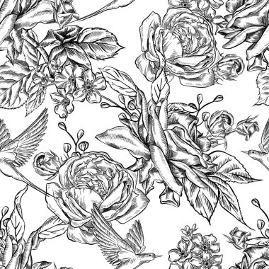 Klasik Toile de Jouy elementleri mavi renkte ayarlandı. resimleme