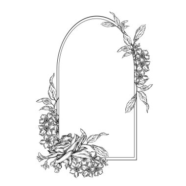 Klasik Toile de Jouy elementleri mavi renkte ayarlandı. resimleme