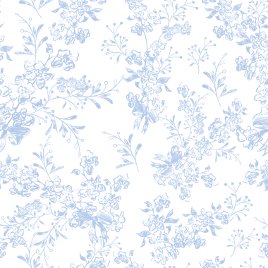 Mavi Toile Noel desenleri ve çiçek açan elementler. Görüntü