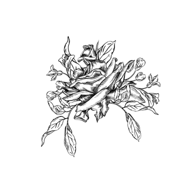 Mavi çiçekli ve Kırlangıçlı klasik Toile de Jouy buketi. Kusursuz çiçek ve kuş çizimi