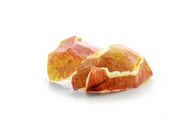 Κόκκινο Πορτοκαλί Μήλο Δέρμα Ενός Φρέσκου Βιολογικού Φρούτου Απομονωμένο Σκιά — Φωτογραφία Αρχείου