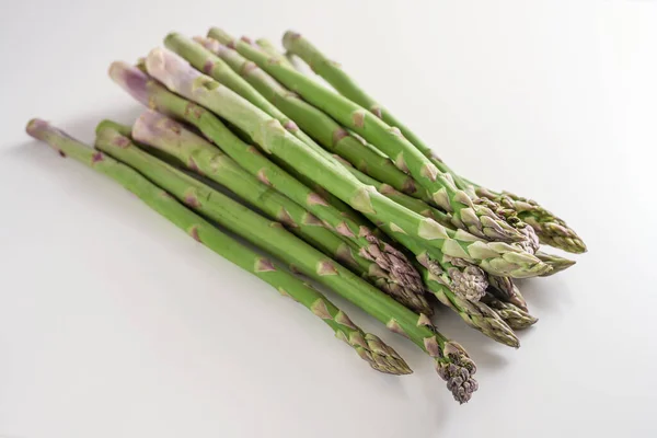 Raw Green Asparagus Light Background Healthy Spring Vegetable Copy Space — Stock Photo, Image