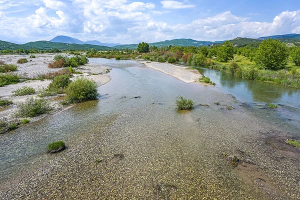 Yunanistan Thessalia Kentindeki Uzun Nehirlerden Biri Olan Pinios Nehir Yatağındaki — Stok fotoğraf