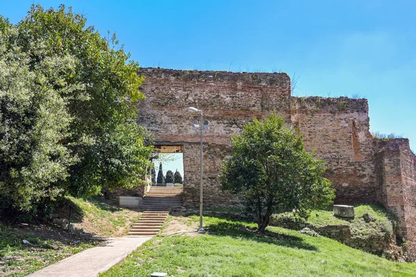 Brána Přes Byzantskou Městskou Zeď Soluni Makedonii Řecku Historická Památka — Stock fotografie
