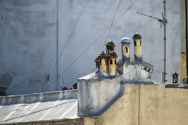 Yunanistan Selanik Kentindeki Geleneksel Bir Apartman Evinin Çatısındaki Minyatür Bir — Stok fotoğraf