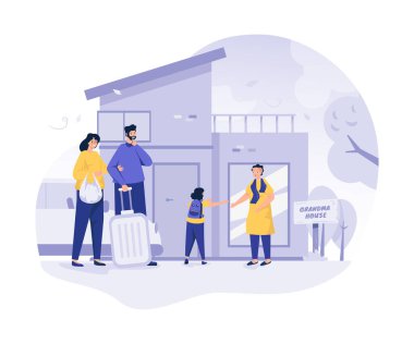 Büyükannemin evini ziyaret ediyorum.