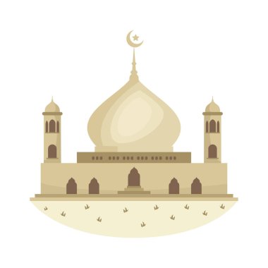 İslami cami ibadeti düz illüstrasyon