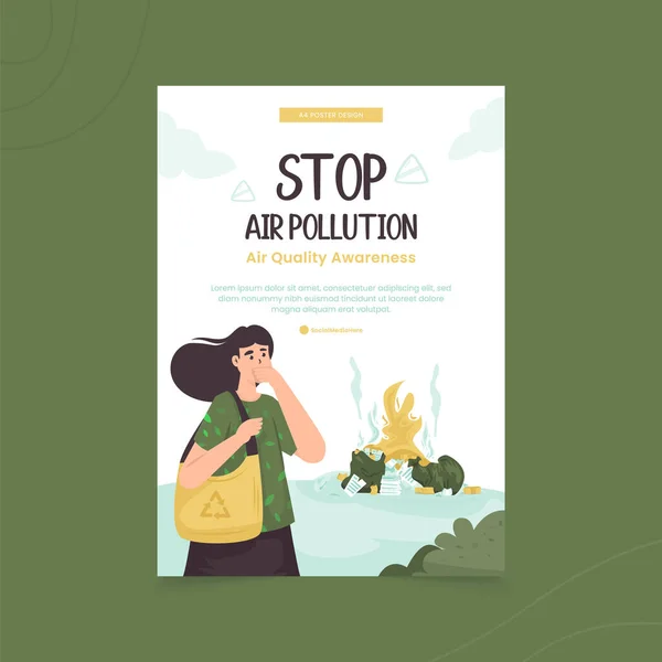 Zastavit Ilustraci Znečištění Ovzduší Designu Plakátu — Stockový vektor