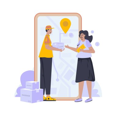 Nakit ödeme servis vektör illüstrasyonu