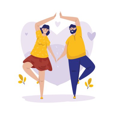 Aşk eli hareketleriyle romantik sevimli bir çift.