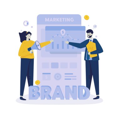 Dijital pazarlama ekibi bölüm vektörü çizimi