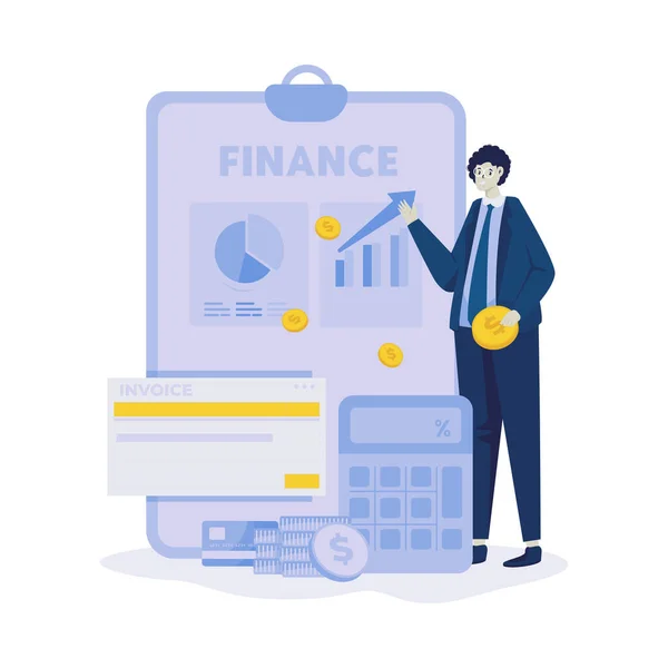 Accounting Financial Report Vector Illustration — Stock Vector